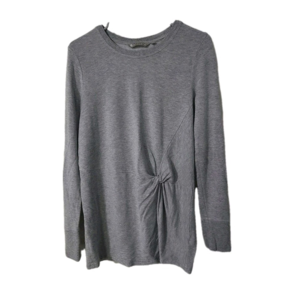 Athleta Nirvana Twist Front Clarity Long Sleeve Sweatshirt Gray Size S